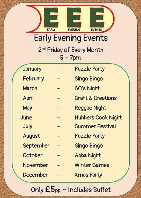 EEE Early Evening Events community event poster at Hampton Inspired Hub