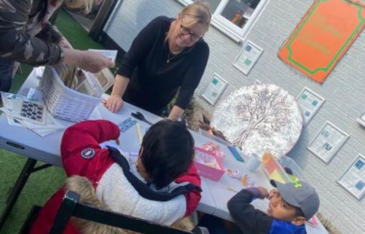 Children taking part in creative family learning activities at Hampton Inspired Hub